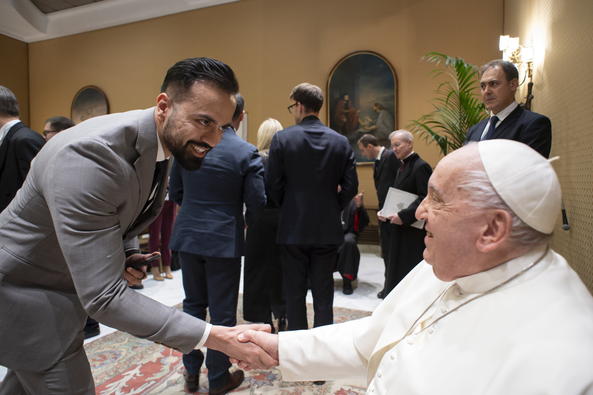 Muneeb meeting Pope Francis